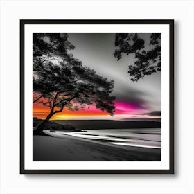 Sunset On The Beach 37 Art Print