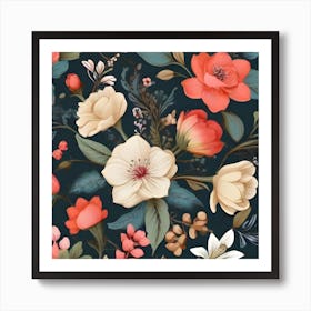 Floral Wallpaper Art Print