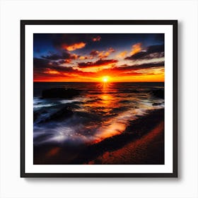 Sunset At The Beach 749 Art Print