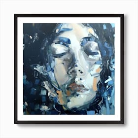 Woman's Face Abstract Painting Art Print
