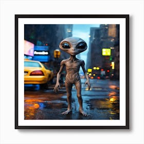 Alien In New York City Art Print