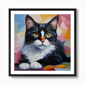 Black And White Cat Art Print