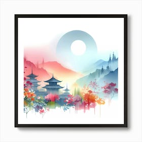 Chinese Landscape Painting 12 Art Print