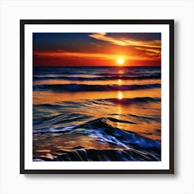 Sunset Over The Ocean 113 Art Print