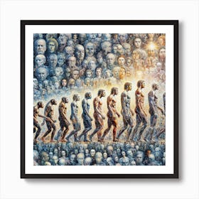 Evolution Of Human And AI The Journey Art Print