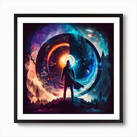 Man Standing In Front Of A Circle Art Print