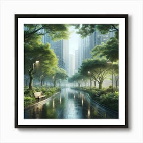 Wet City Art Print