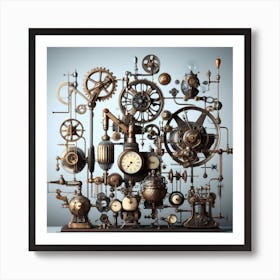 Steampunk Clock Art Print