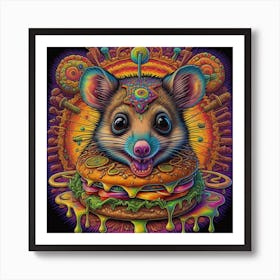 Mouse On A Burger 1 Art Print