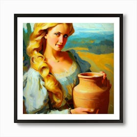 Girl With A Jug Art Print