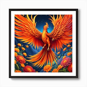 Firescape Fantasy: The Phoenix's Tale Art Print