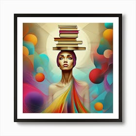 Feminine Knowledge and Balance in Surreal Art Art Print