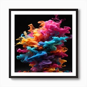 Colorful Ink Splash Art Print