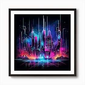 Neon Cityscape Art Print
