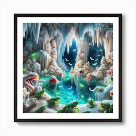 Crab Nomes Cavern with Gulpers Art Print