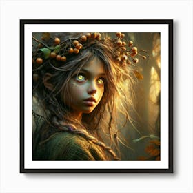 Fairy Girl In The Forest 9 Art Print