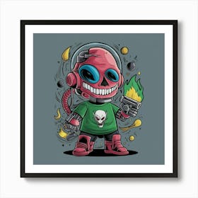 Skeleton In Space 1 Art Print