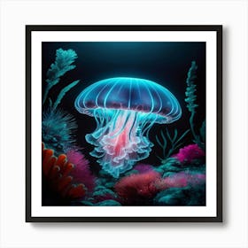 Jellyfish Underwater Art Print