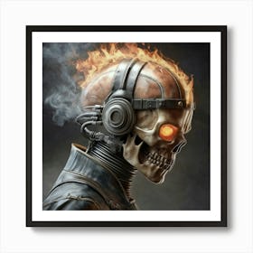 Burning Skull Of Ghost Rigder Affiche