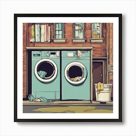 Illustration Of A Laundry Room Poster