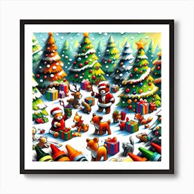 Super Kids Creativity:Christmas Trees And Crayons Art Print