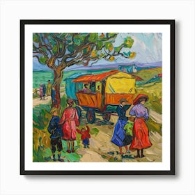 Tribute to Van Gogh. Gypsy Life at Arles Series Art Print