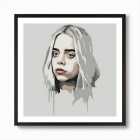 Portrait Of A Girl with grey hair Art Print