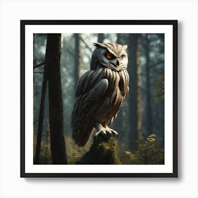 Owl In The Forest 84 Art Print