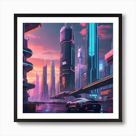 Futuristic City 7 Art Print