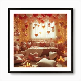 Valentine'S Day Bedroom 3 Art Print