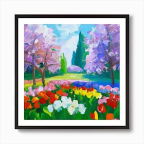 a flower garden in spring 14 Art Print