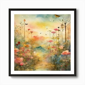 Flowers In The Meadow Art Print