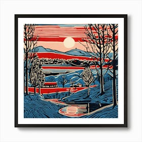 Linocut (21) Art Print