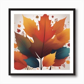 Autumn's Symphony of Leaves 9 Art Print