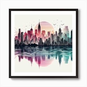 New York City Skyline 14 Art Print