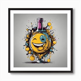 Smiley Face In A Bottle Art Print