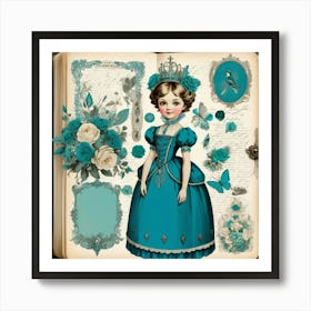 Princess In Blue Dress Art Print