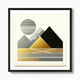 Gold And Black Mountains Art Print