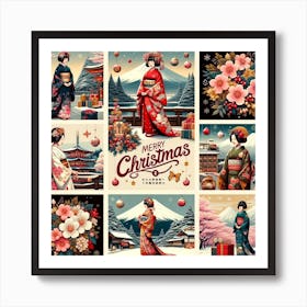 Merry Christmas In Japan Art Print