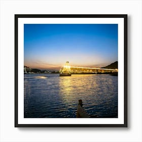 Firefly Light, Evening, Sky, Water, Night, Tourist Attraction, Movement, Time Lapse, Electricity, Ni (14) Art Print