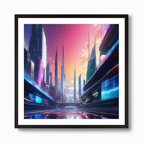 Futuristic City 161 Art Print