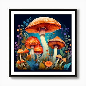 Mushroom Garden 12 Art Print