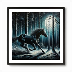 Horse In The Woods 17 Art Print