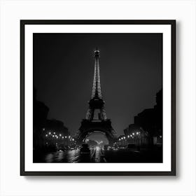 Eiffel Tower At Night Art Print