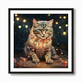 Christmas Cat 6 Art Print