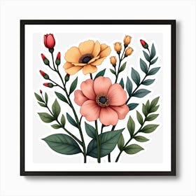 Flowers Bouquet 1 Art Print