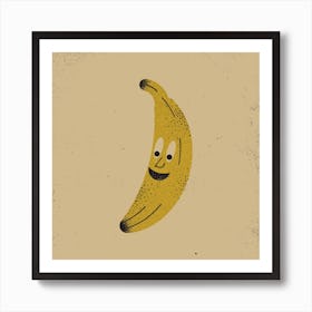 Happy Banana Square Art Print