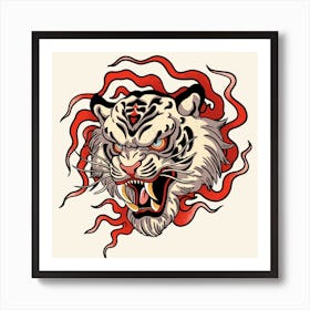 Inferno Tiger Tattoo Art Print