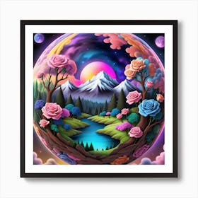 Roses In The Sky Art Print