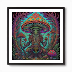Psychedelic Mushroom Dragonborn 1 Art Print